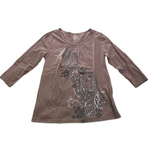 Vintage Faded Glory Top, 3/4 Sleeves, Sz M